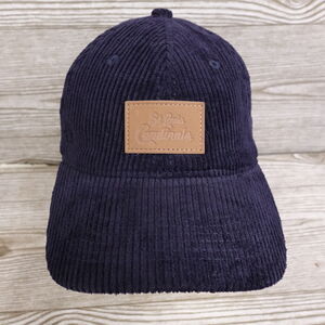 ST LOUIS CARDINALS SGA STADIUM GIVEAWAY BLUE CORDUROY STRAPBACK HAT CAP